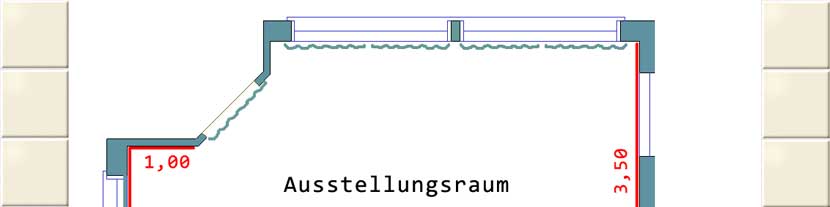 Raumplan Schaufensterseite